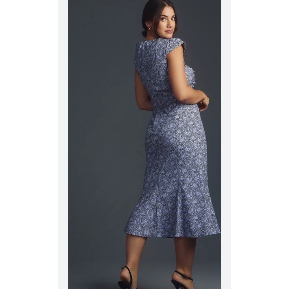 Anthropologie Lavender Paisley Sweetheart Midi Dress - Picture 2 of 10